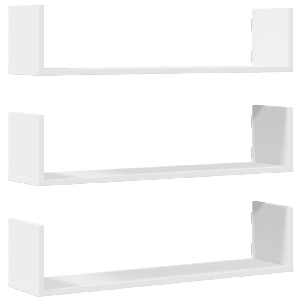 Wandschappen 3 st 80x18x18 cm bewerkt hout wit is nu te koop bij PeponiXL, paradijselijk wonen!