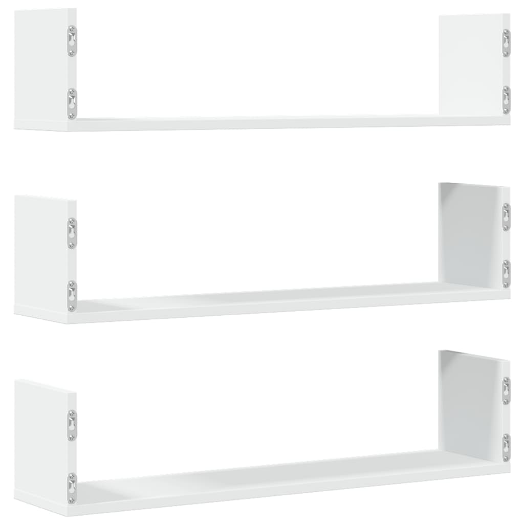 Wandschappen 3 st 80x18x18 cm bewerkt hout wit is nu te koop bij PeponiXL, paradijselijk wonen!