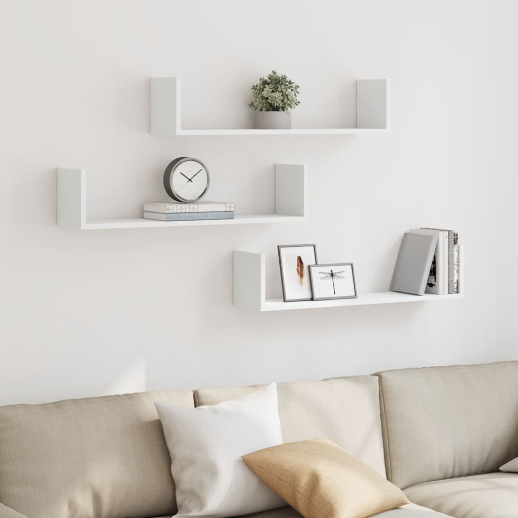 Wandschappen 3 st 80x18x18 cm bewerkt hout wit is nu te koop bij PeponiXL, paradijselijk wonen!