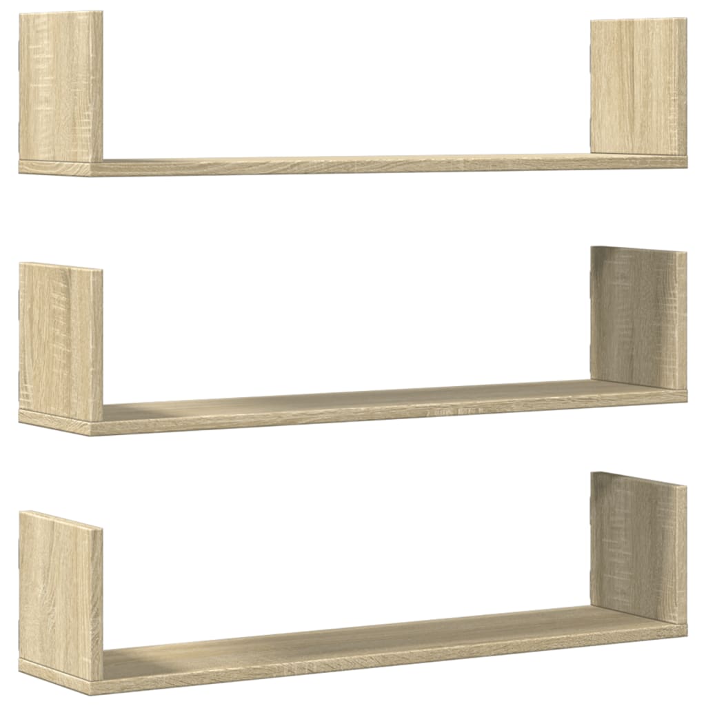 Wandschappen 3 st 80x18x18 cm bewerkt hout sonoma eikenkleurig is nu te koop bij PeponiXL, paradijselijk wonen!