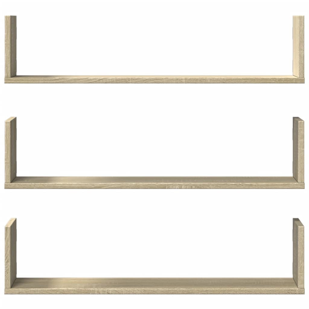 Wandschappen 3 st 80x18x18 cm bewerkt hout sonoma eikenkleurig is nu te koop bij PeponiXL, paradijselijk wonen!