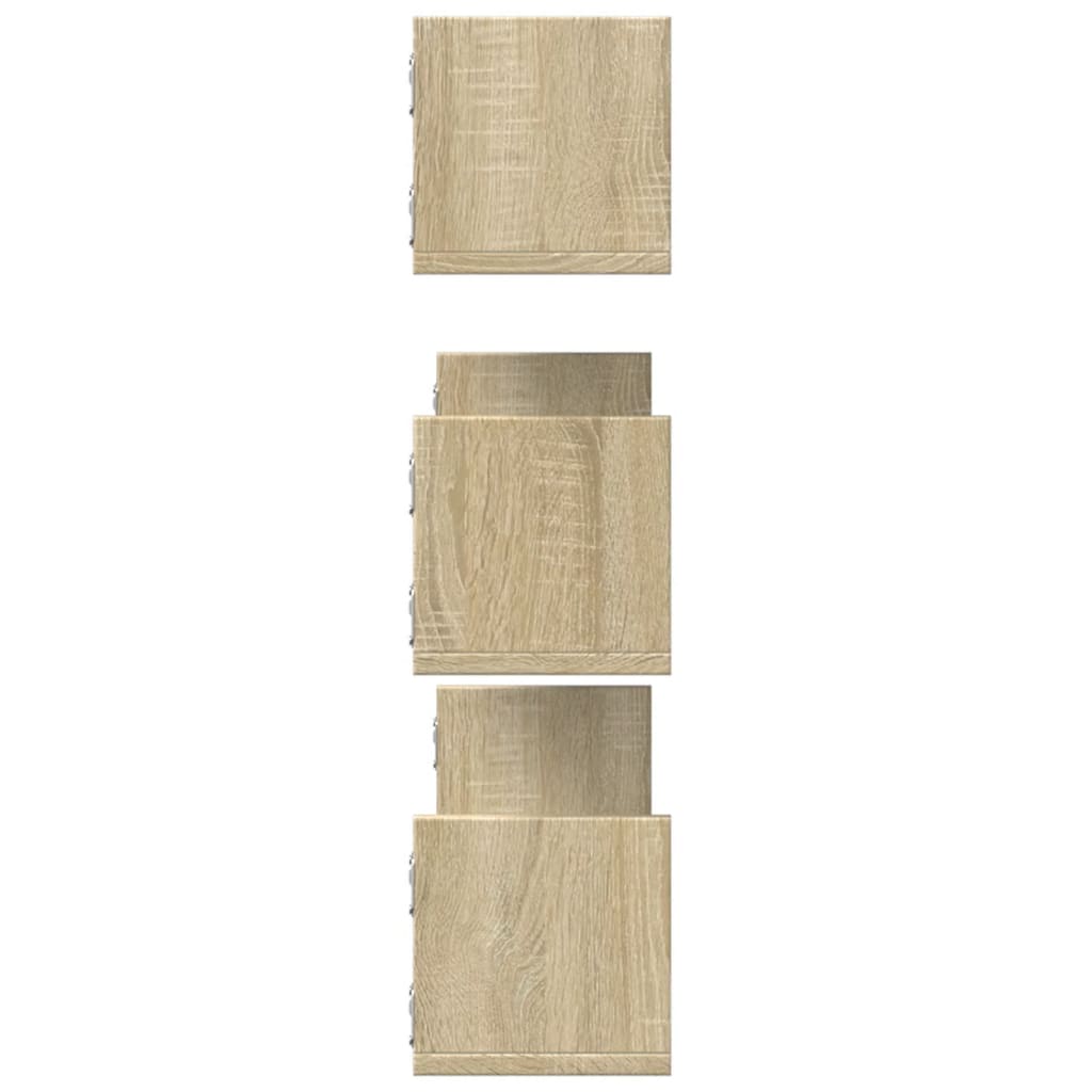 Wandschappen 3 st 80x18x18 cm bewerkt hout sonoma eikenkleurig is nu te koop bij PeponiXL, paradijselijk wonen!