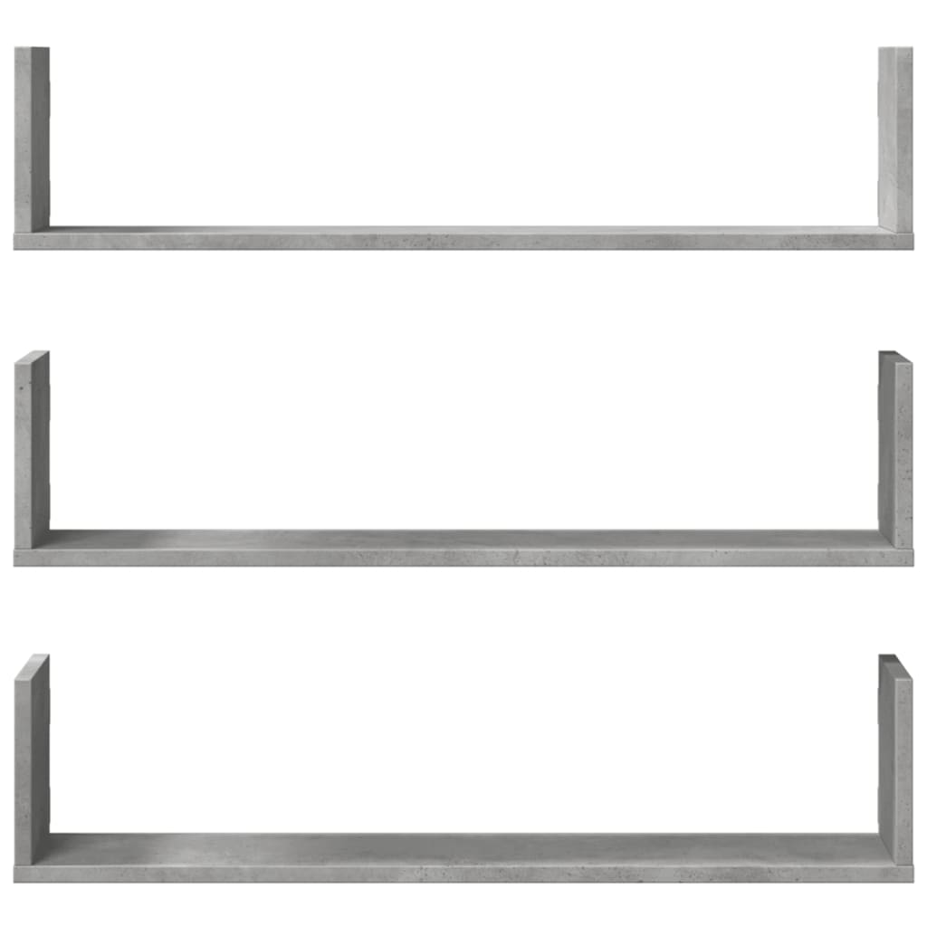 Wandschappen 3 st 80x18x18 cm bewerkt hout betongrijs is nu te koop bij PeponiXL, paradijselijk wonen!
