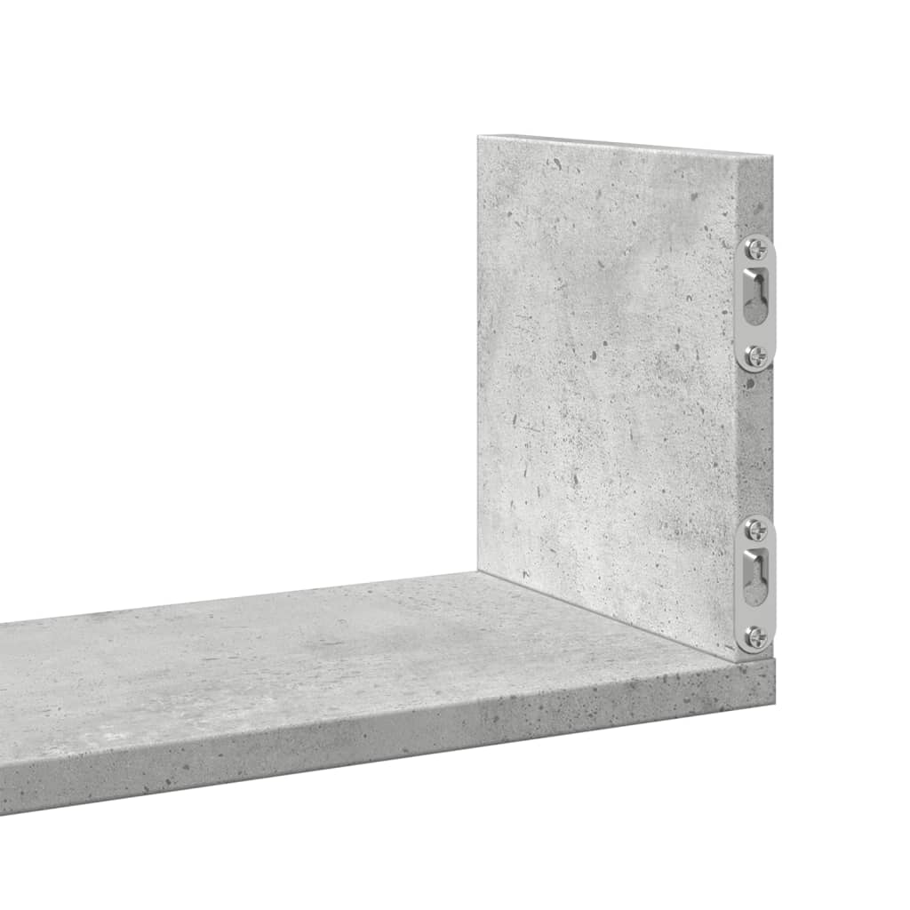 Wandschappen 3 st 80x18x18 cm bewerkt hout betongrijs is nu te koop bij PeponiXL, paradijselijk wonen!