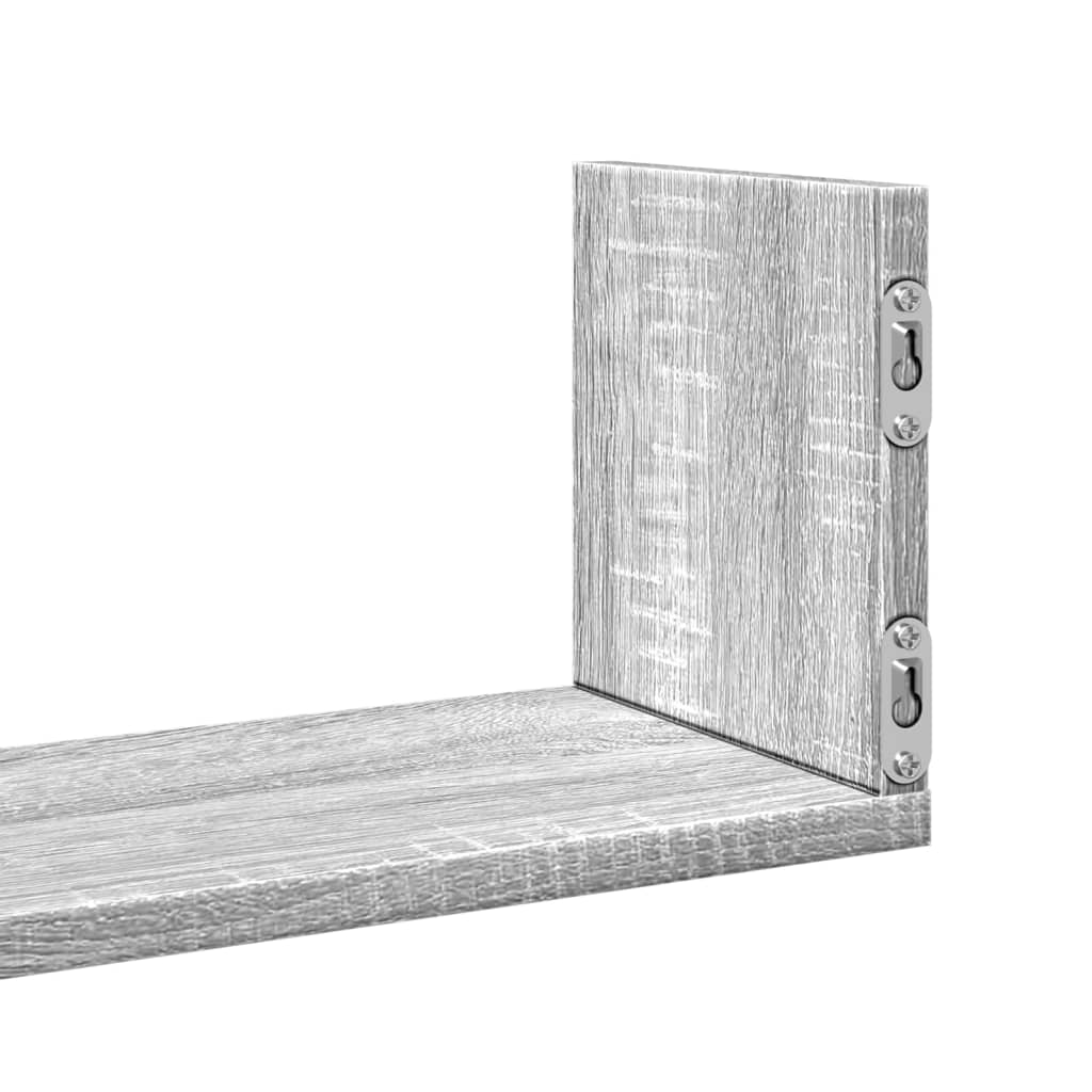 Wandschappen 3 st 80x18x18 cm bewerkt hout grijs sonoma eiken is nu te koop bij PeponiXL, paradijselijk wonen!