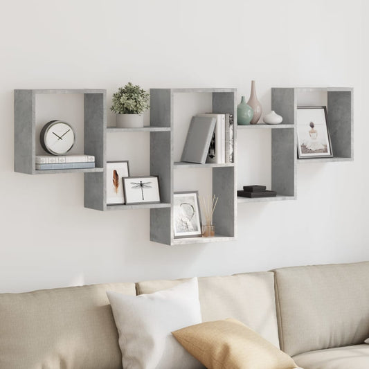 Wandschap 159x18x66 cm bewerkt hout betongrijs is nu te koop bij PeponiXL, paradijselijk wonen!