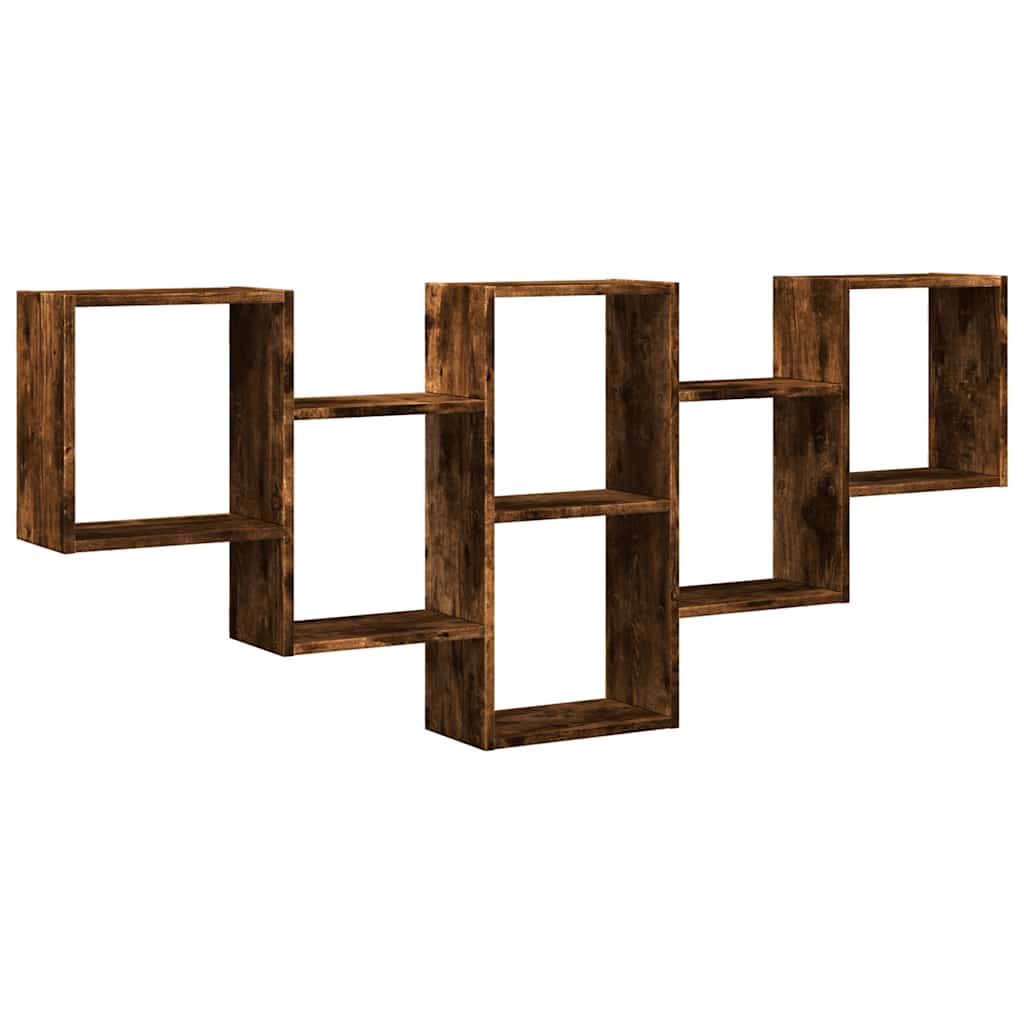 Wandschap 159x18x66 cm bewerkt hout gerookt eikenkleurig is nu te koop bij PeponiXL, paradijselijk wonen!