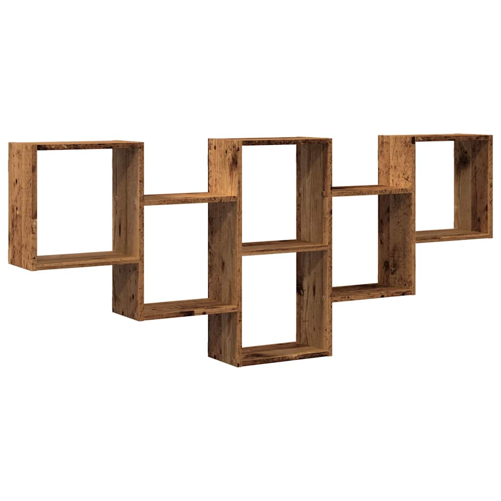 Wandschap 159x18x66 cm bewerkt hout oud houtkleurig is nu te koop bij PeponiXL, paradijselijk wonen!