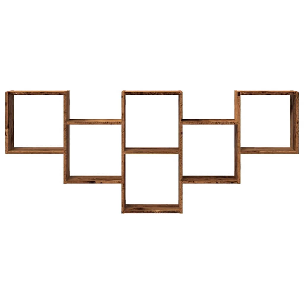 Wandschap 159x18x66 cm bewerkt hout oud houtkleurig is nu te koop bij PeponiXL, paradijselijk wonen!