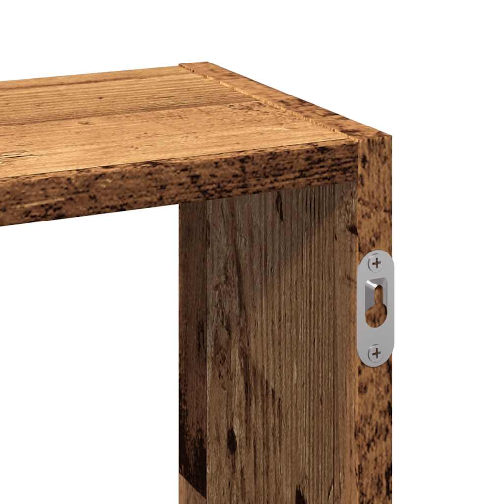 Wandschap 159x18x66 cm bewerkt hout oud houtkleurig is nu te koop bij PeponiXL, paradijselijk wonen!