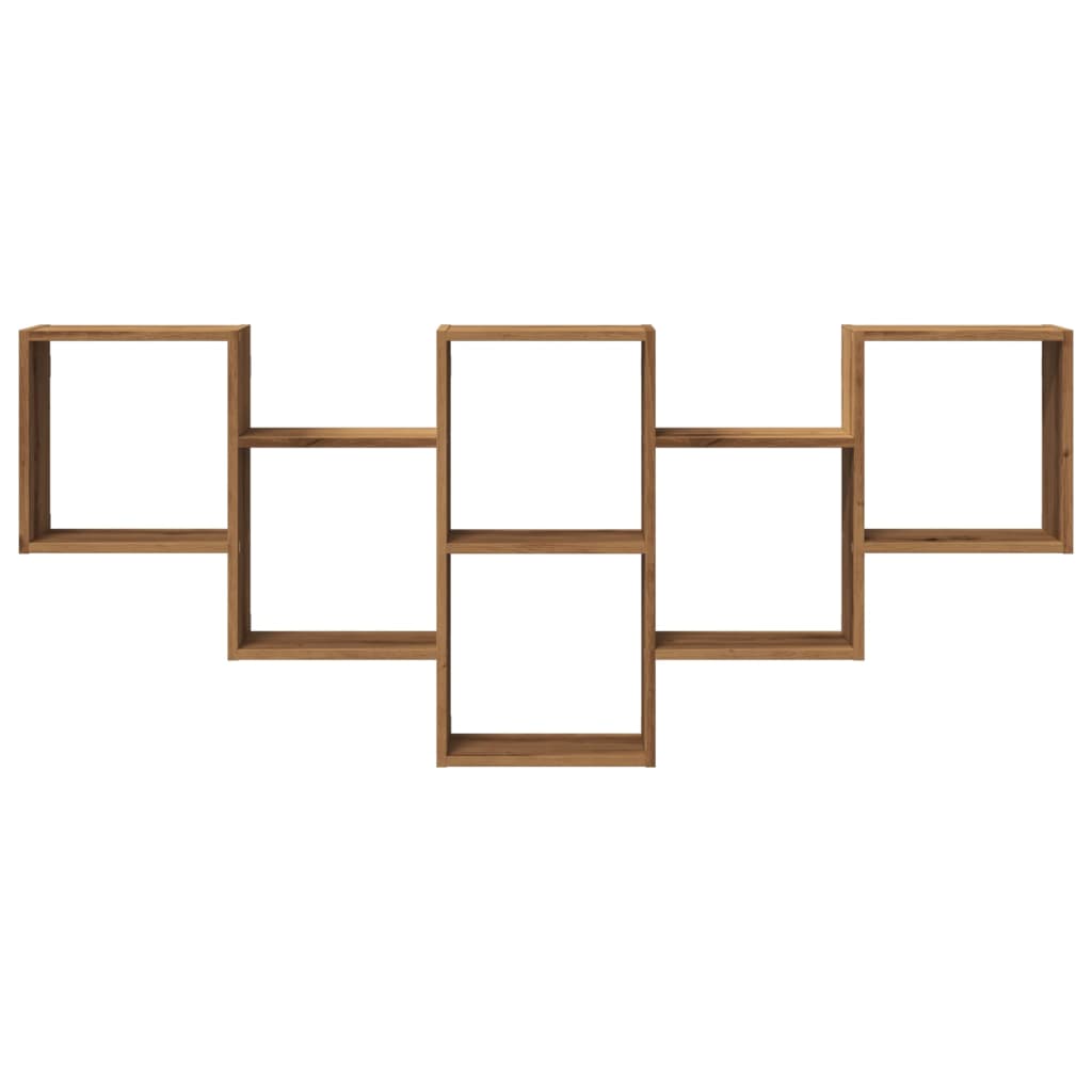 Wandschap 159x18x66 cm bewerkt hout artisanaal eikenkleurig is nu te koop bij PeponiXL, paradijselijk wonen!