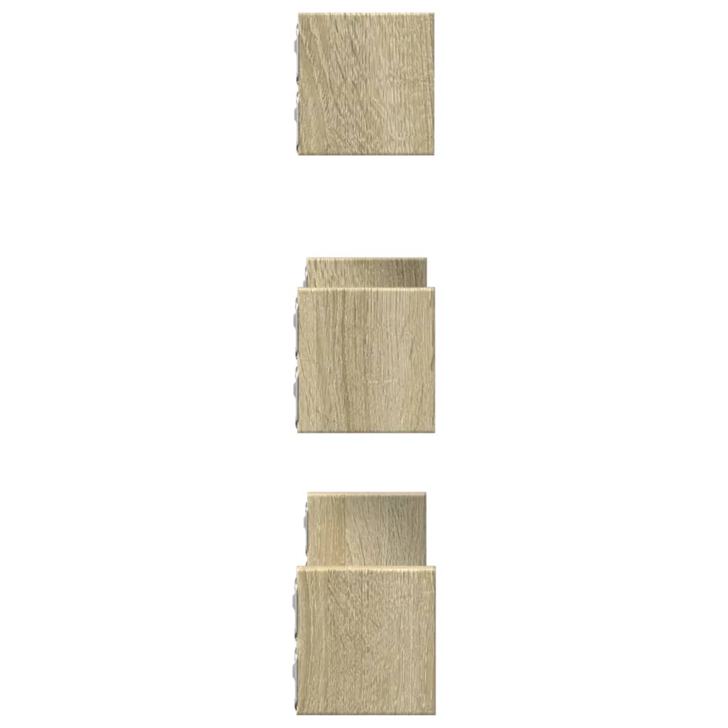 Wandschappen 3 st bewerkt hout sonoma eikenkleurig is nu te koop bij PeponiXL, paradijselijk wonen!