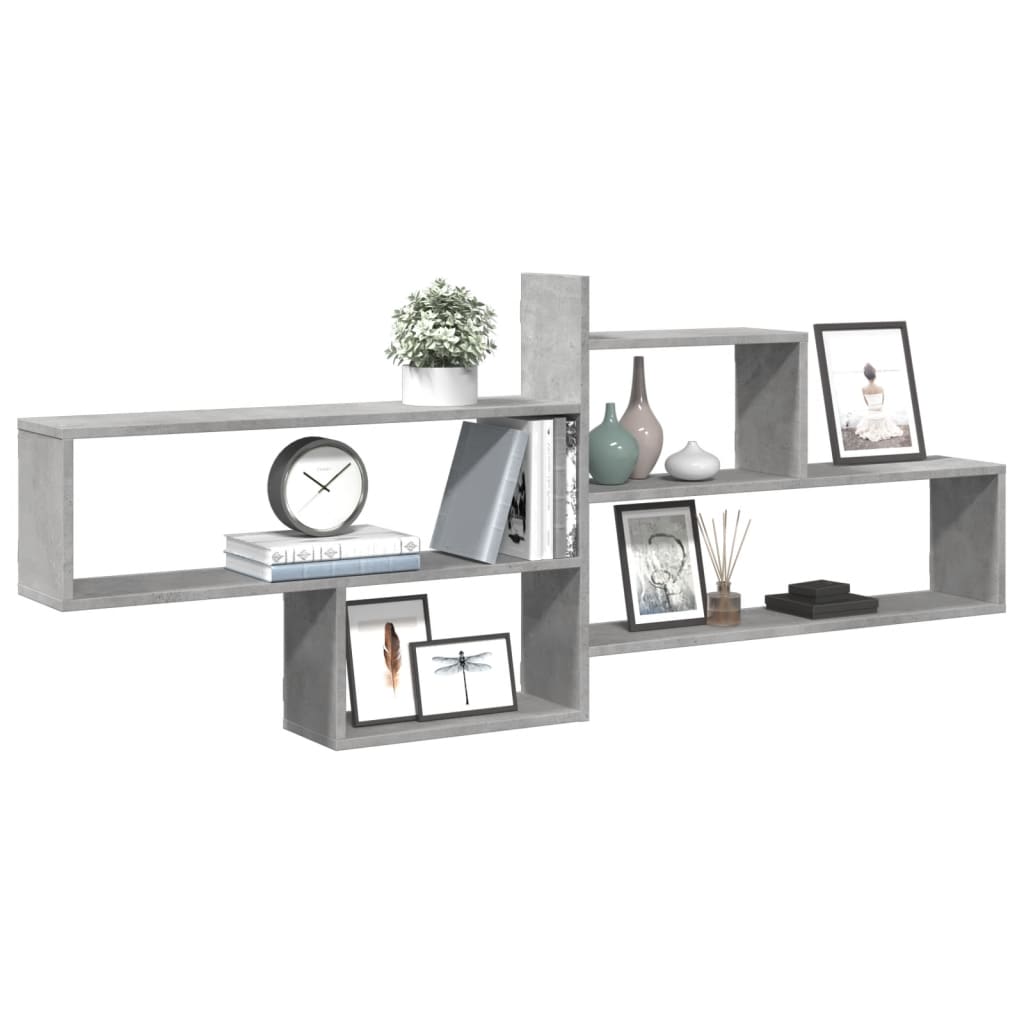 Wandschap 167,5x18x68 cm bewerkt hout betongrijs is nu te koop bij PeponiXL, paradijselijk wonen!