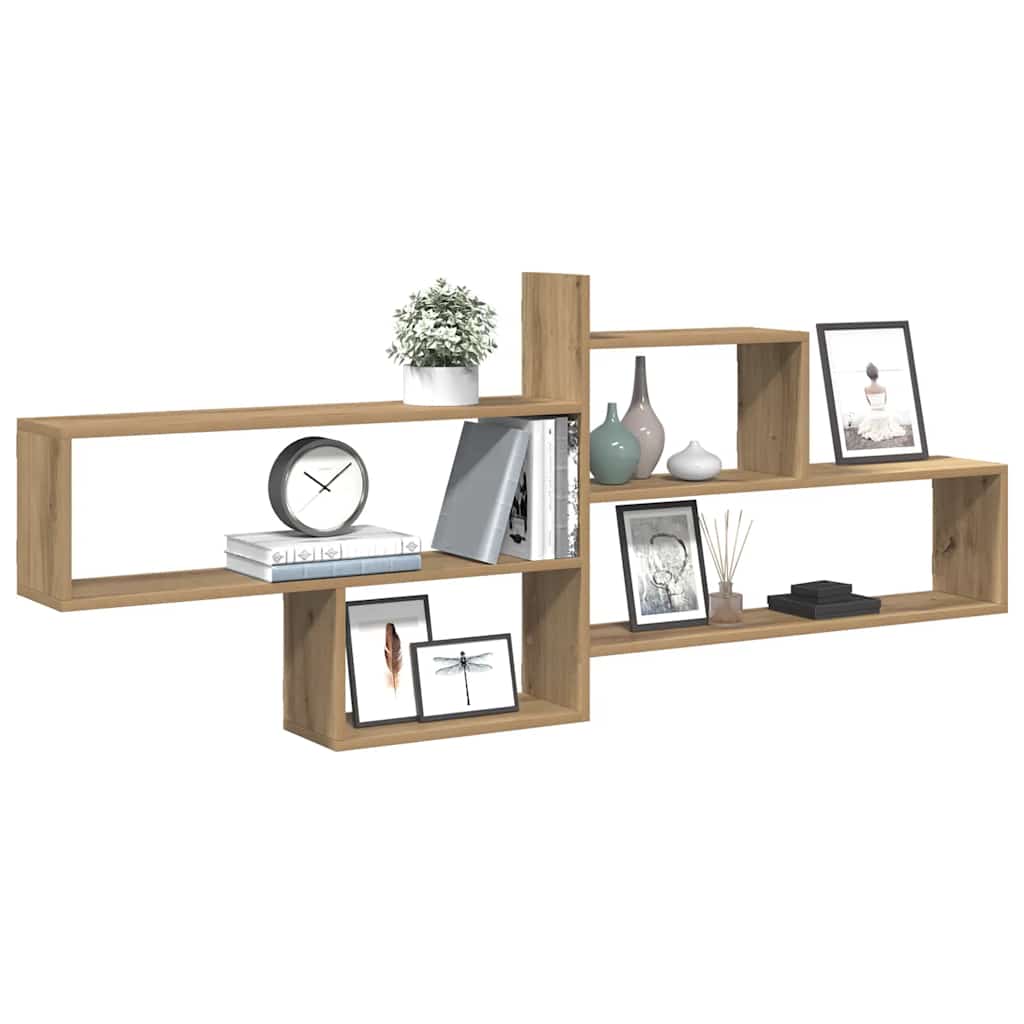 Wandschap 167,5x18x68 cm bewerkt hout artisanaal eikenkleurig is nu te koop bij PeponiXL, paradijselijk wonen!