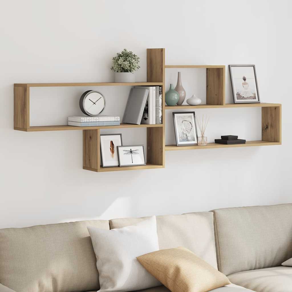 Wandschap 167,5x18x68 cm bewerkt hout artisanaal eikenkleurig is nu te koop bij PeponiXL, paradijselijk wonen!