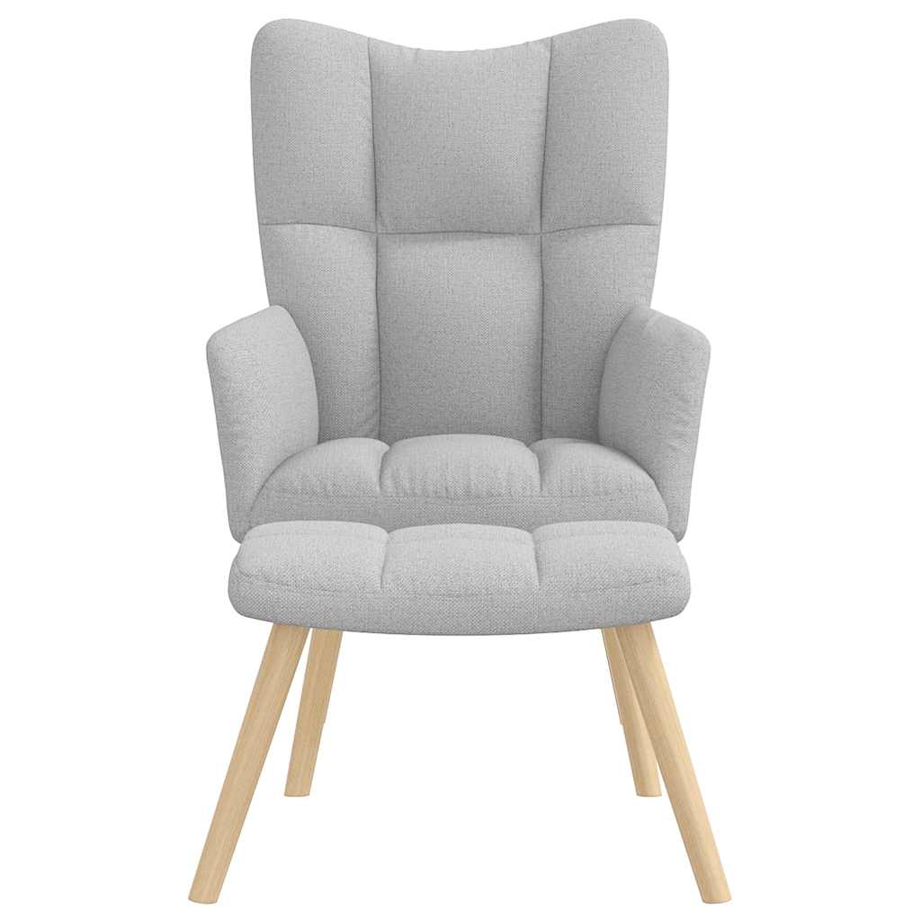 Relaxstoel met voetenbank stof wolk grijs is nu te koop bij PeponiXL, paradijselijk wonen!