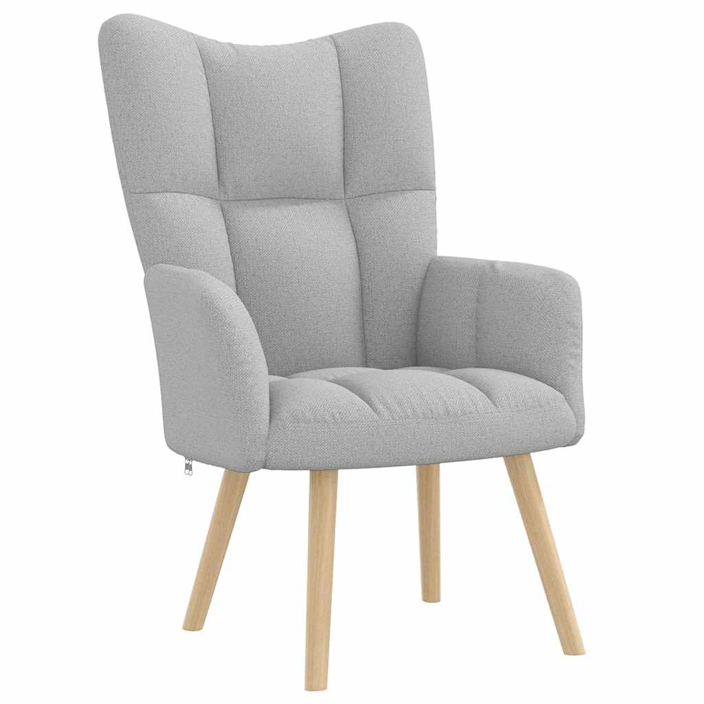 Relaxstoel met voetenbank stof wolk grijs is nu te koop bij PeponiXL, paradijselijk wonen!