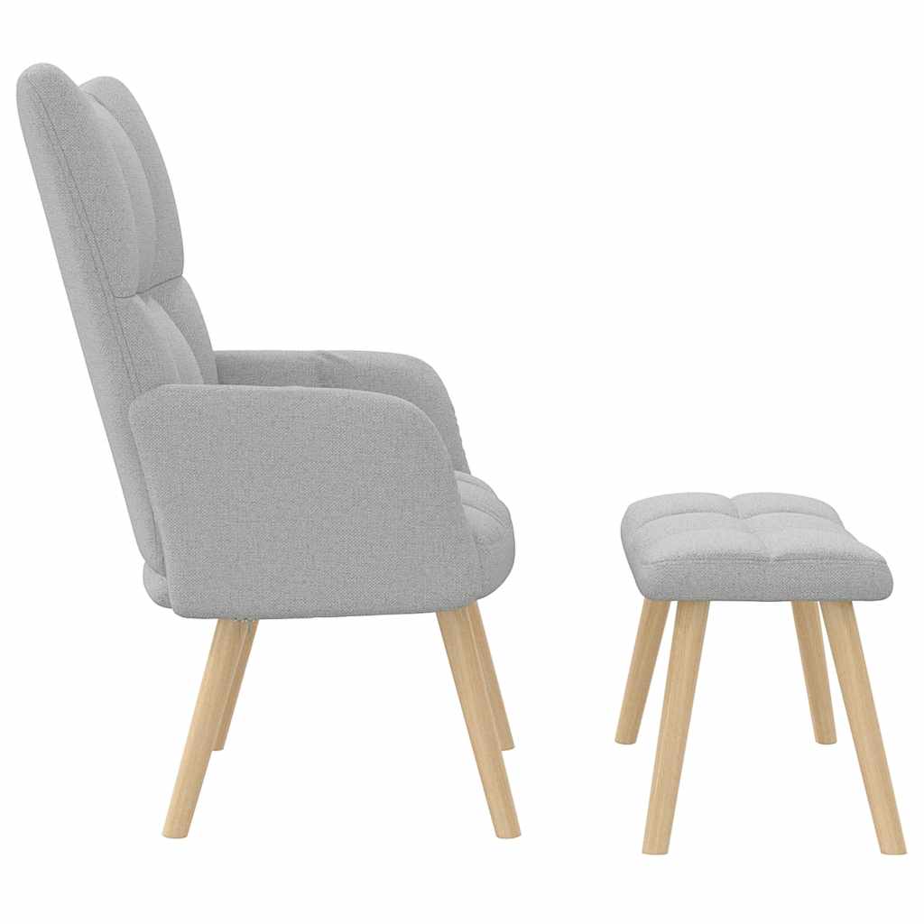 Relaxstoel met voetenbank stof wolk grijs is nu te koop bij PeponiXL, paradijselijk wonen!