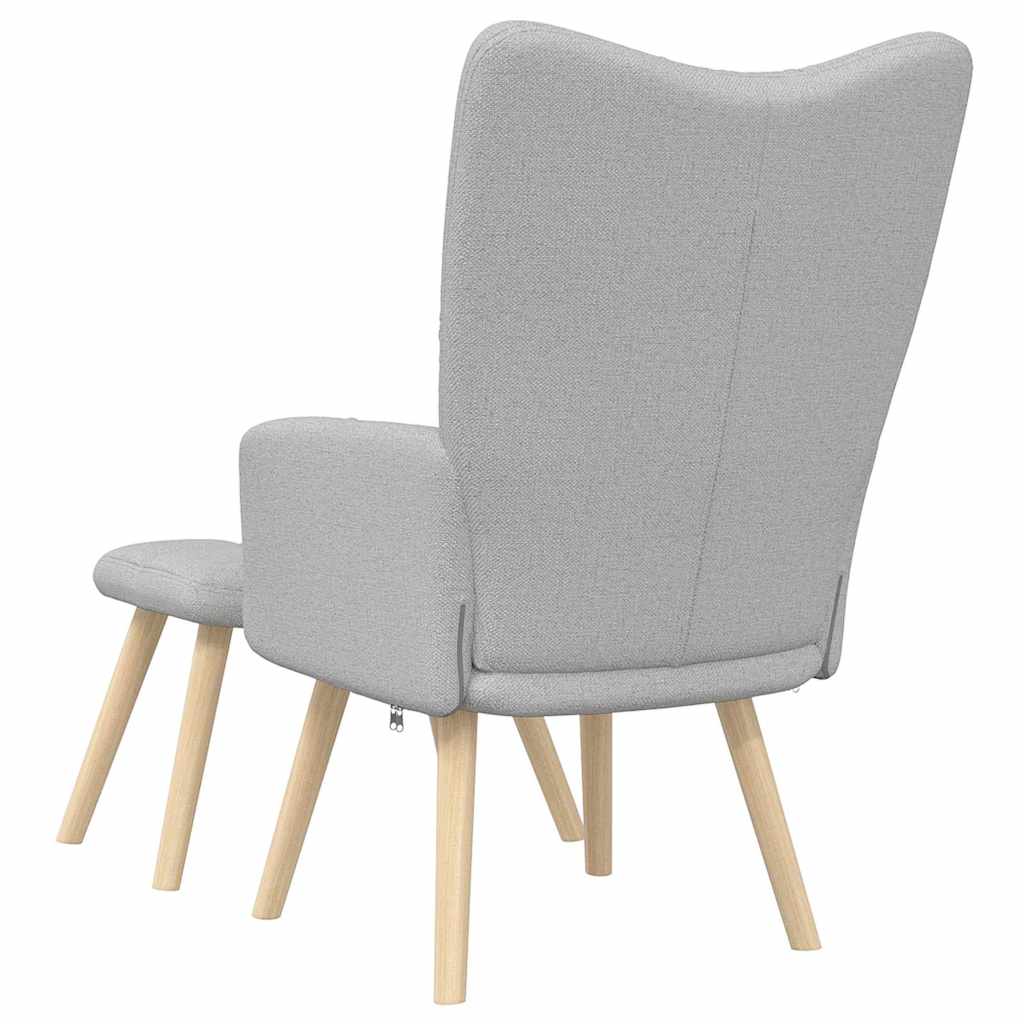Relaxstoel met voetenbank stof wolk grijs is nu te koop bij PeponiXL, paradijselijk wonen!