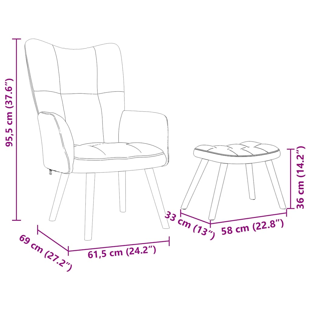 Relaxstoel met voetenbankje stof lichtgrijs is nu te koop bij PeponiXL, paradijselijk wonen!