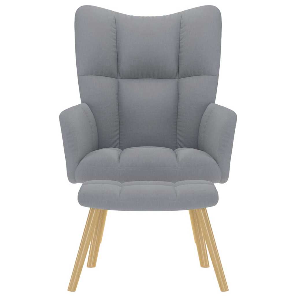 Relaxstoel met voetenbankje stof lichtgrijs is nu te koop bij PeponiXL, paradijselijk wonen!