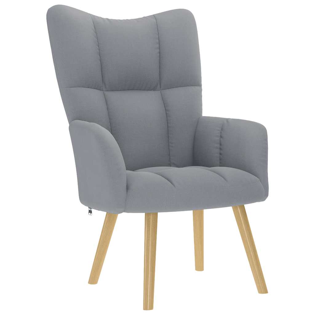 Relaxstoel met voetenbankje stof lichtgrijs is nu te koop bij PeponiXL, paradijselijk wonen!