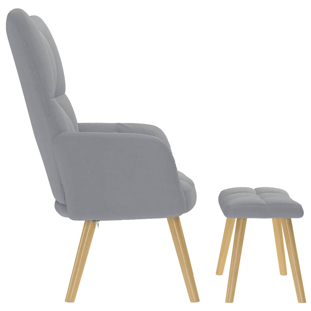 Relaxstoel met voetenbankje stof lichtgrijs is nu te koop bij PeponiXL, paradijselijk wonen!