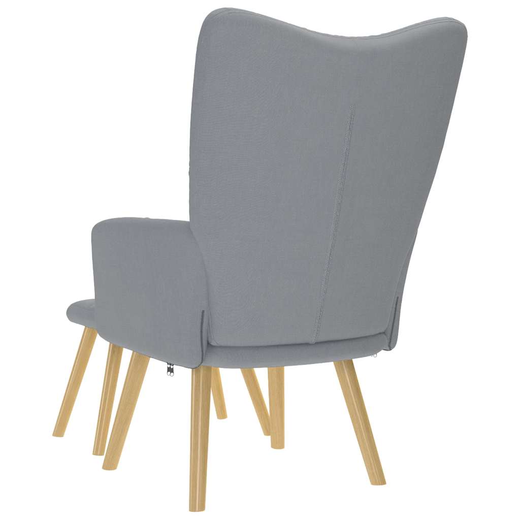 Relaxstoel met voetenbankje stof lichtgrijs is nu te koop bij PeponiXL, paradijselijk wonen!