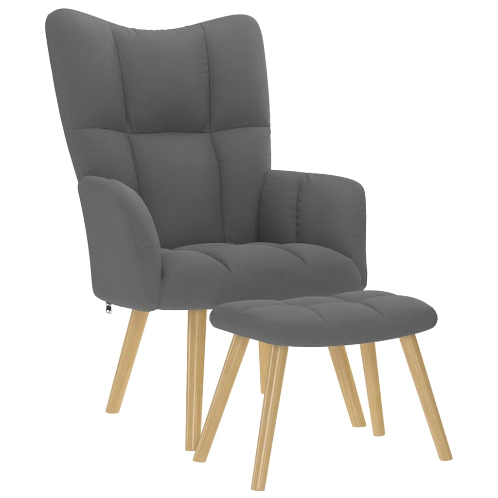 Relaxstoel met voetenbank stof donkergrijs is nu te koop bij PeponiXL, paradijselijk wonen!