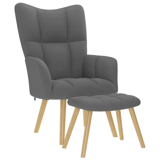 Relaxstoel met voetenbank stof donkergrijs is nu te koop bij PeponiXL, paradijselijk wonen!