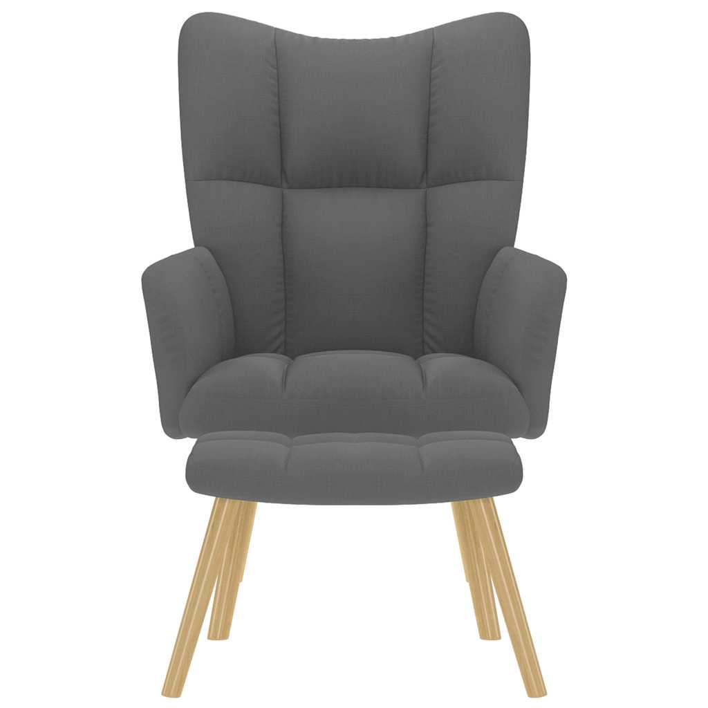Relaxstoel met voetenbank stof donkergrijs is nu te koop bij PeponiXL, paradijselijk wonen!
