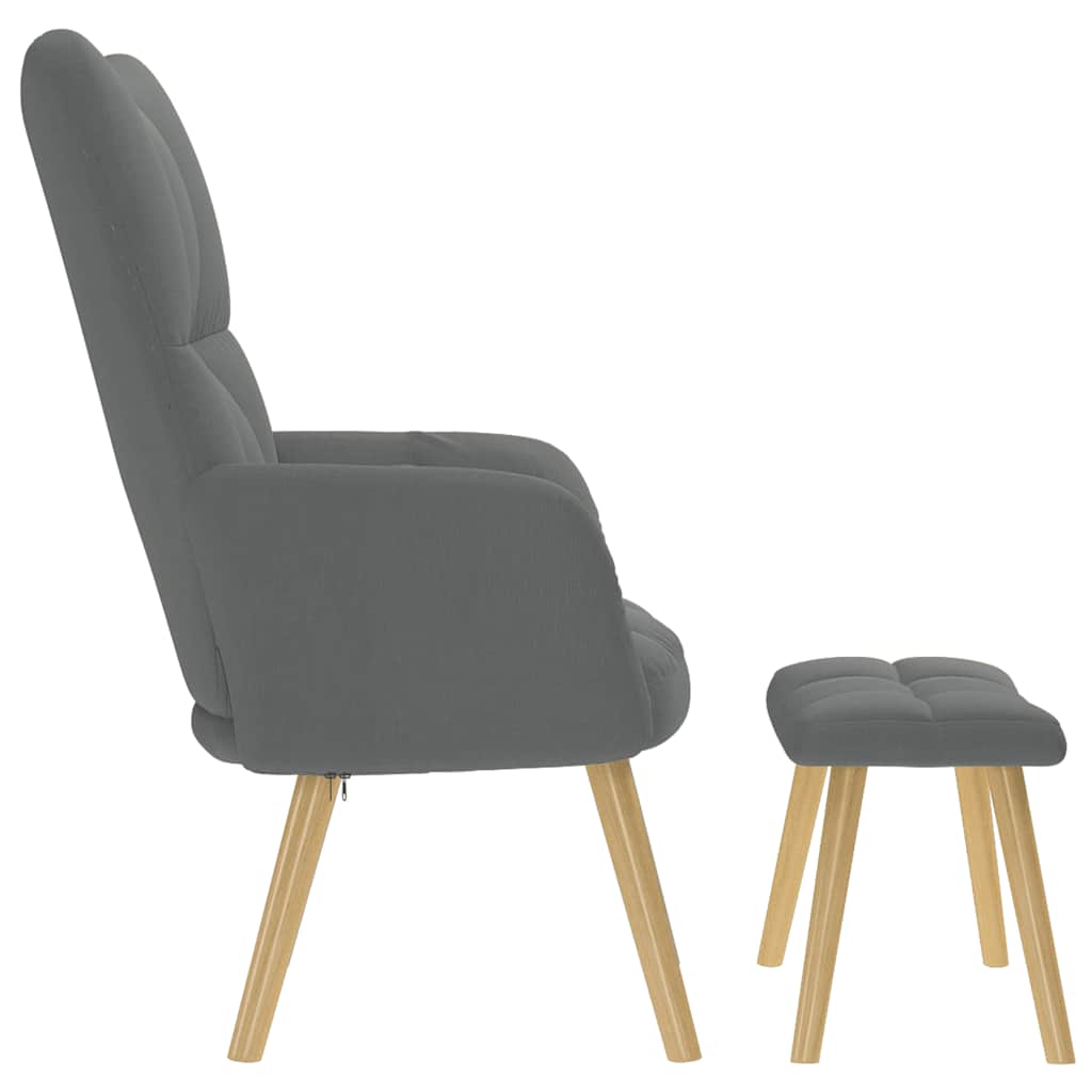 Relaxstoel met voetenbank stof donkergrijs is nu te koop bij PeponiXL, paradijselijk wonen!