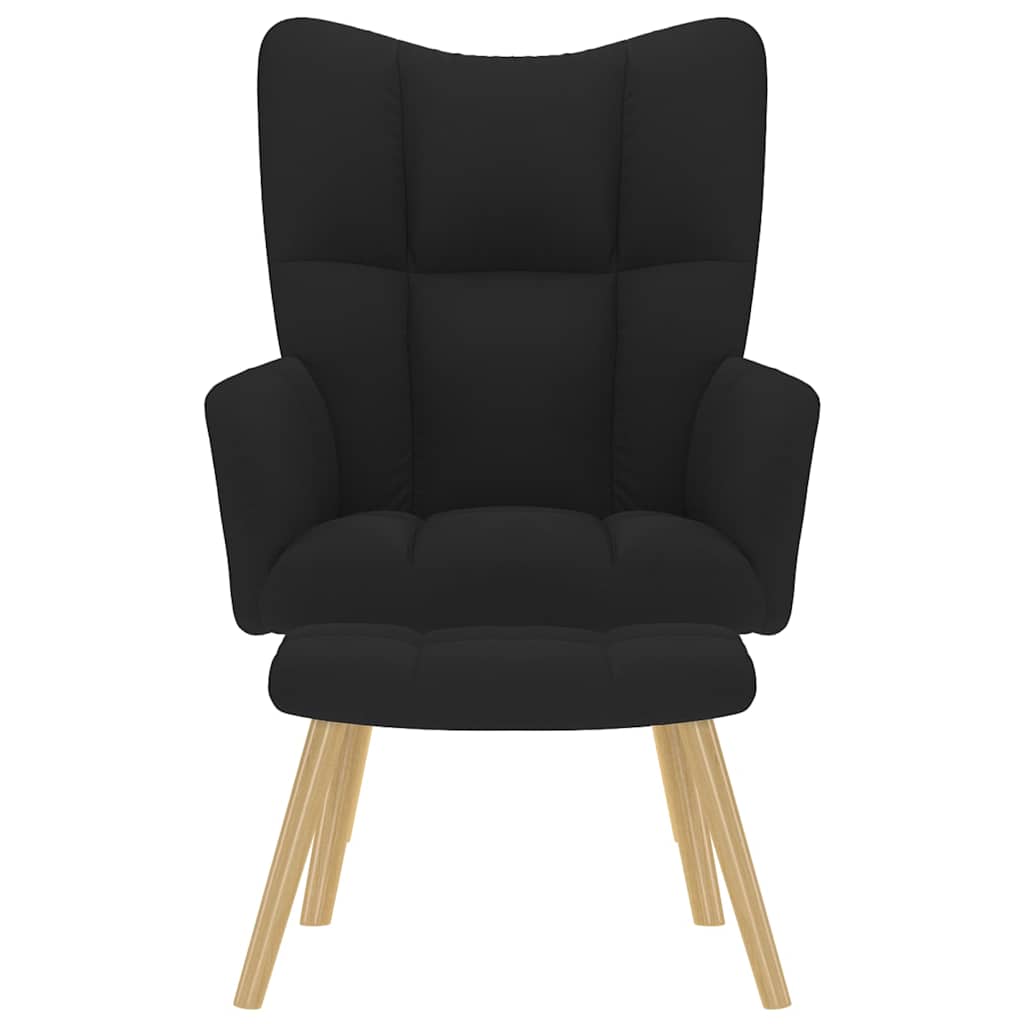 Relaxstoel met voetenbank stof zwart is nu te koop bij PeponiXL, paradijselijk wonen!