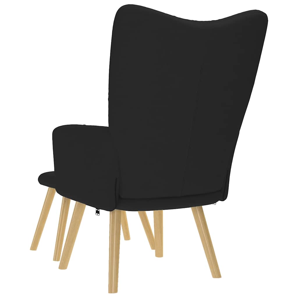 Relaxstoel met voetenbank stof zwart is nu te koop bij PeponiXL, paradijselijk wonen!