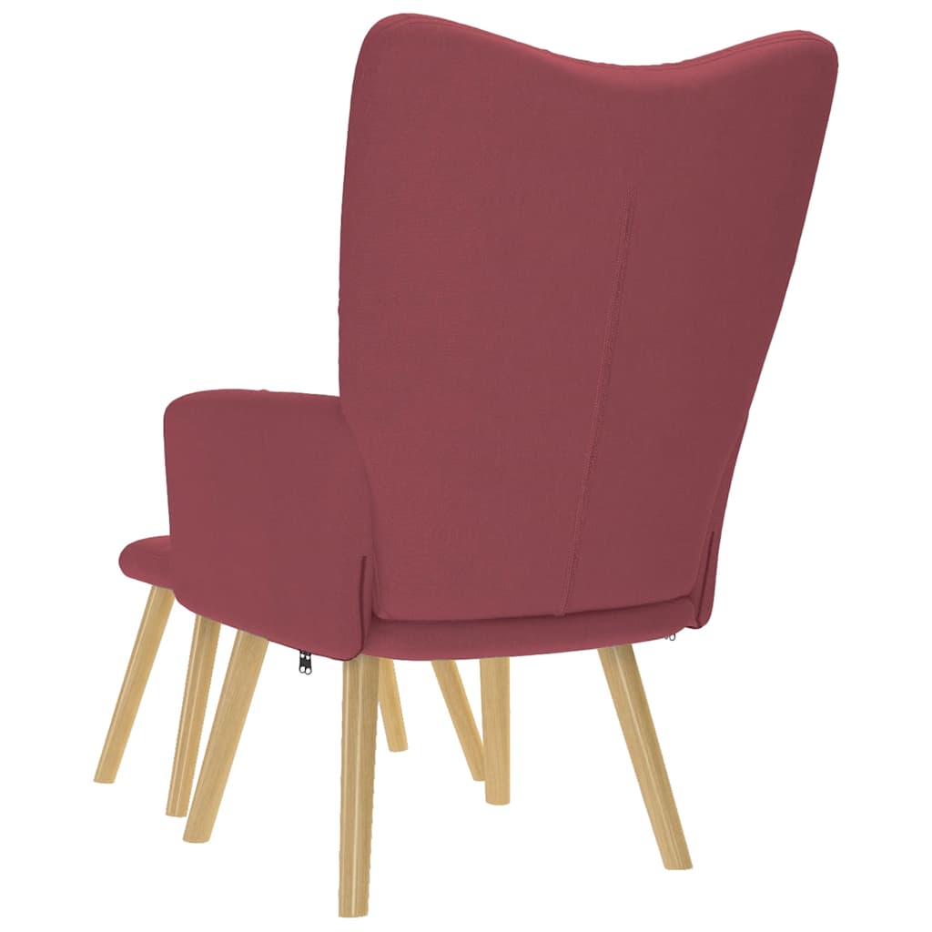 Relaxstoel met voetenbank stof wijnrood is nu te koop bij PeponiXL, paradijselijk wonen!