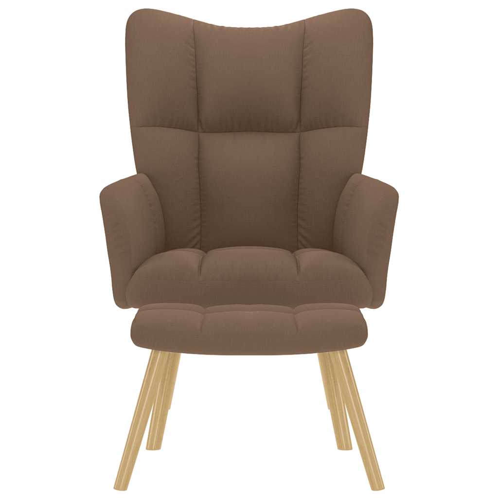 Relaxstoel met voetenbank stof bruin is nu te koop bij PeponiXL, paradijselijk wonen!