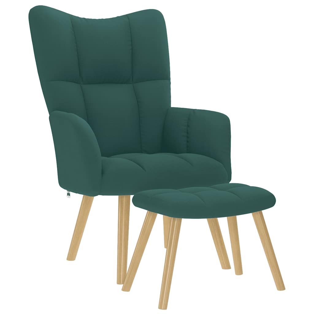 Relaxstoel met voetenbank stof donkergroen is nu te koop bij PeponiXL, paradijselijk wonen!