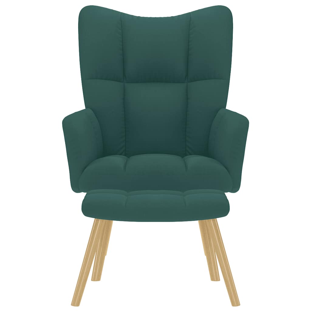 Relaxstoel met voetenbank stof donkergroen is nu te koop bij PeponiXL, paradijselijk wonen!
