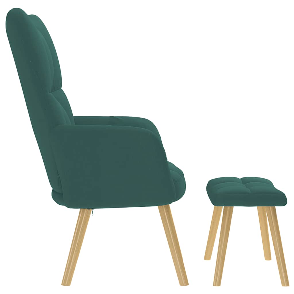 Relaxstoel met voetenbank stof donkergroen is nu te koop bij PeponiXL, paradijselijk wonen!