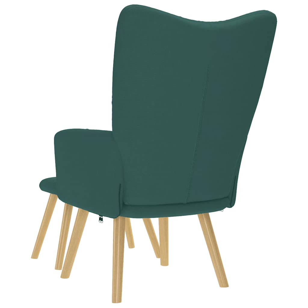 Relaxstoel met voetenbank stof donkergroen is nu te koop bij PeponiXL, paradijselijk wonen!