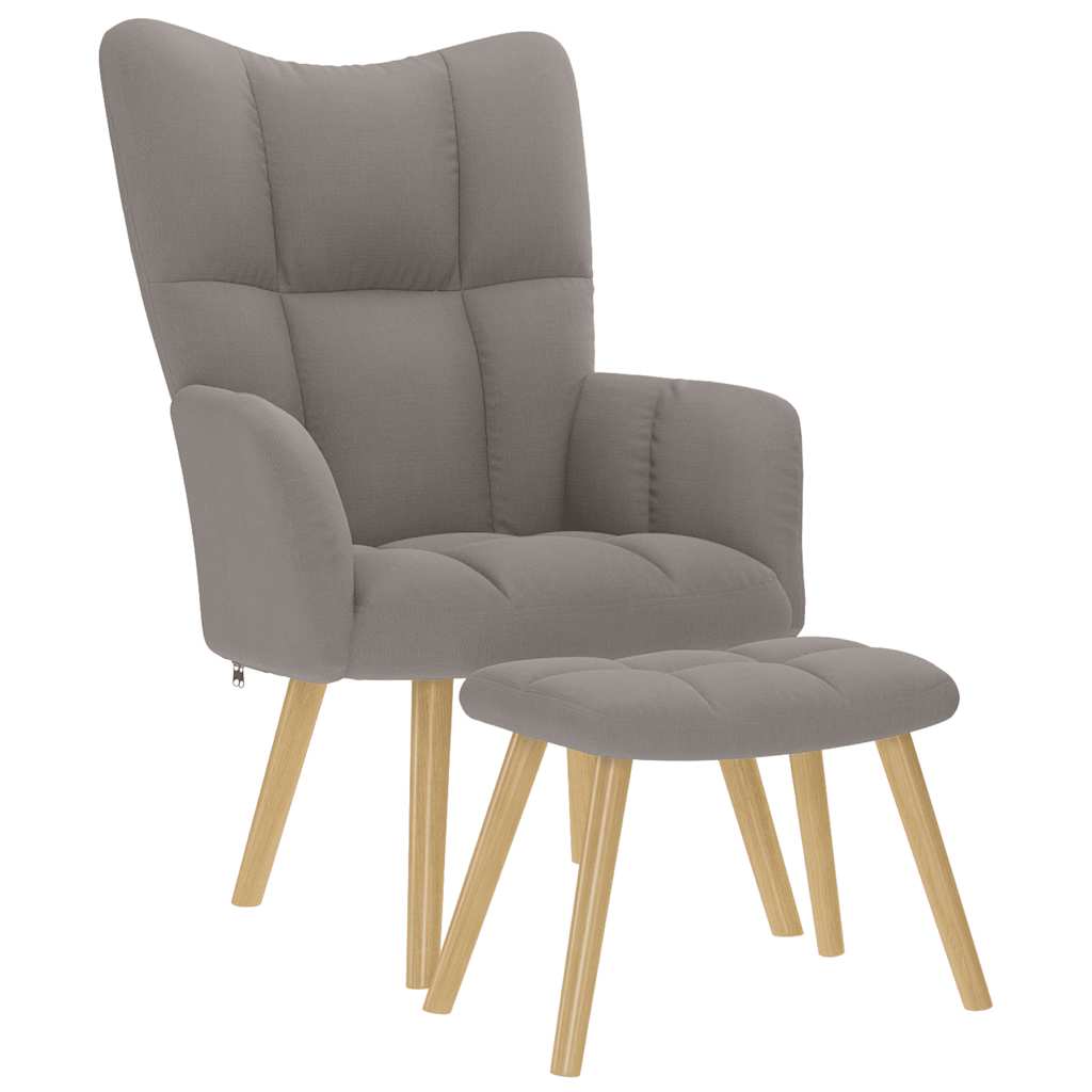 Relaxstoel met voetenbank stof taupe is nu te koop bij PeponiXL, paradijselijk wonen!