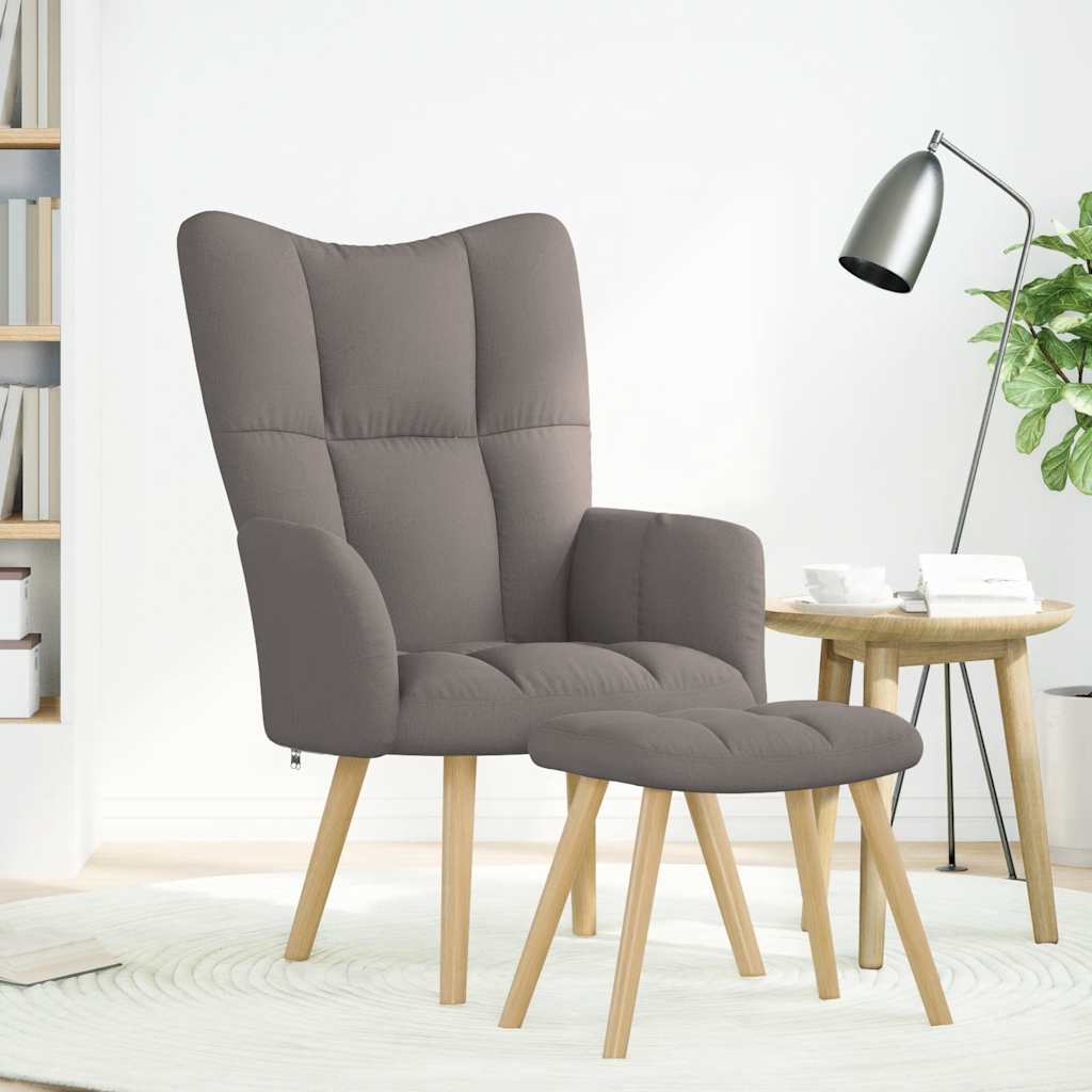 Relaxstoel met voetenbank stof taupe is nu te koop bij PeponiXL, paradijselijk wonen!