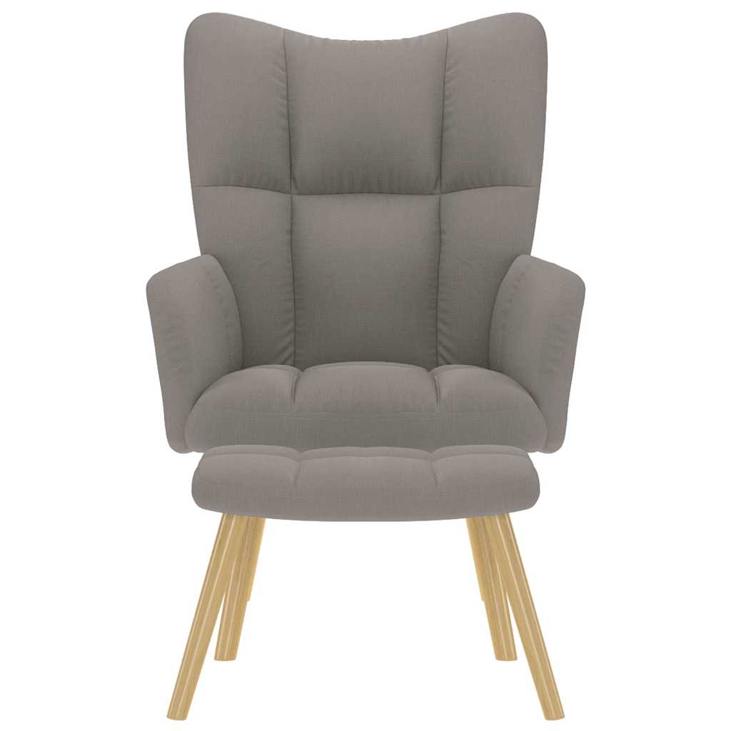 Relaxstoel met voetenbank stof taupe is nu te koop bij PeponiXL, paradijselijk wonen!