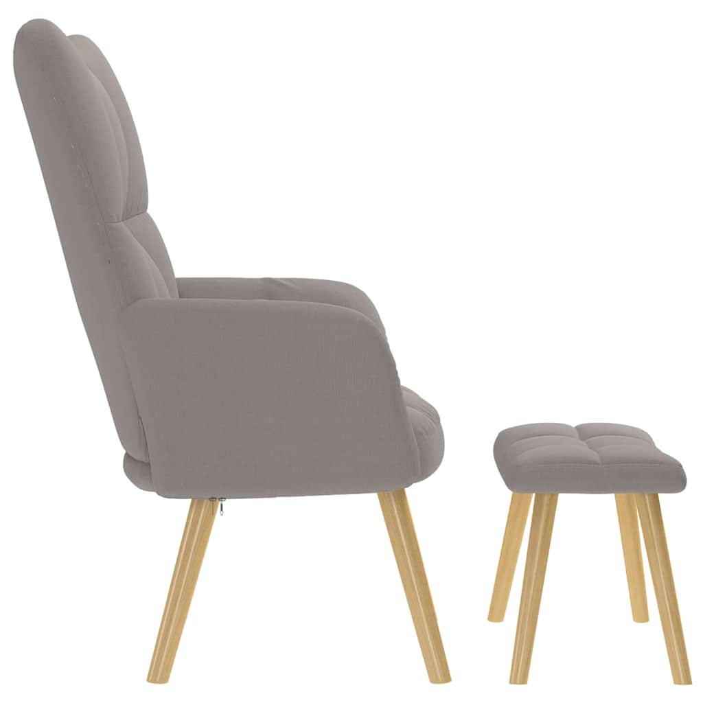 Relaxstoel met voetenbank stof taupe is nu te koop bij PeponiXL, paradijselijk wonen!