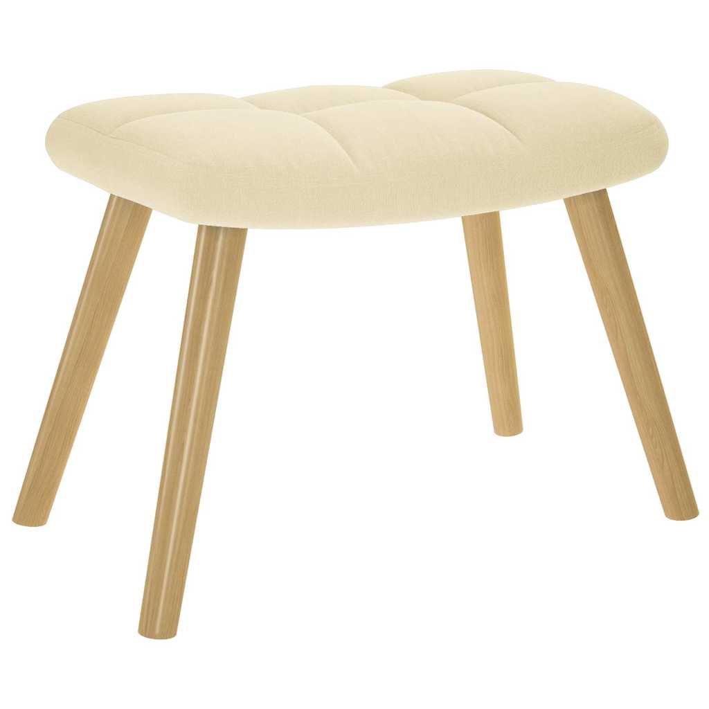 Relaxstoel met voetenbank stof crèmekleurig is nu te koop bij PeponiXL, paradijselijk wonen!