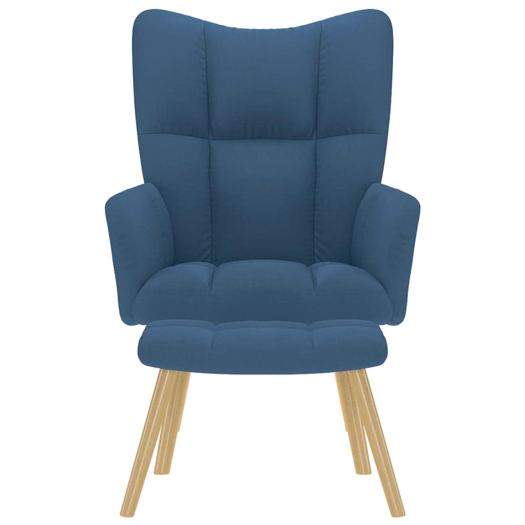 Relaxstoel met voetenbank stof blauw is nu te koop bij PeponiXL, paradijselijk wonen!