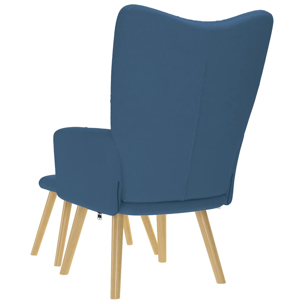 Relaxstoel met voetenbank stof blauw is nu te koop bij PeponiXL, paradijselijk wonen!