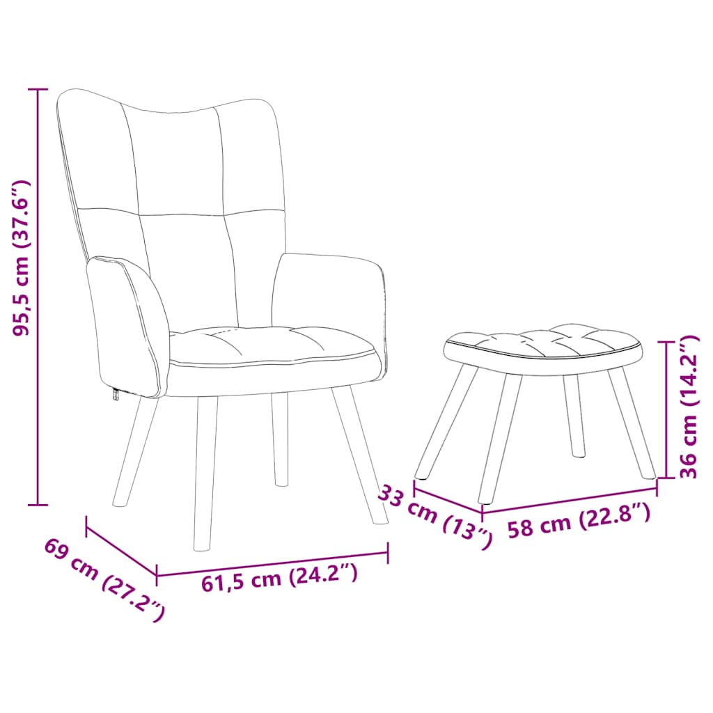 Relaxstoel met voetenbank stof lichtgeel is nu te koop bij PeponiXL, paradijselijk wonen!