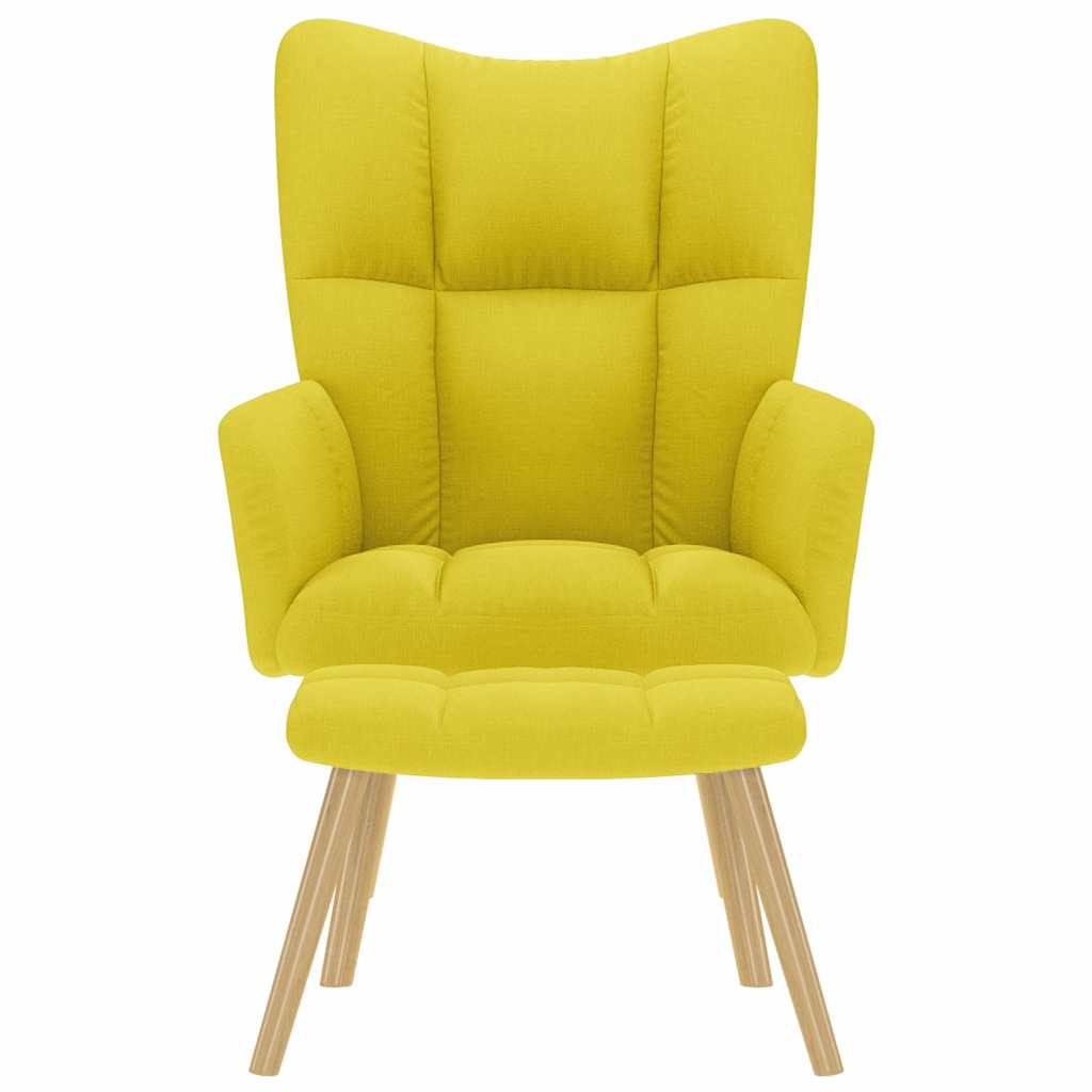 Relaxstoel met voetenbank stof lichtgeel is nu te koop bij PeponiXL, paradijselijk wonen!