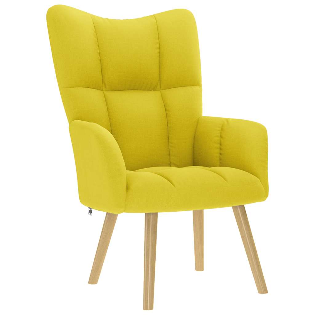 Relaxstoel met voetenbank stof lichtgeel is nu te koop bij PeponiXL, paradijselijk wonen!
